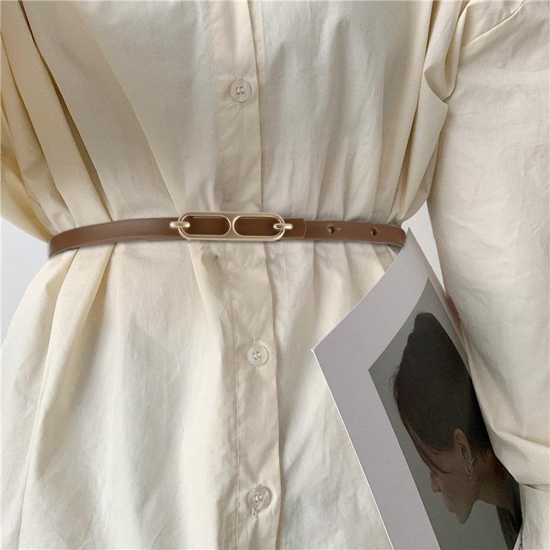 Simple Leather Thin Belt Decorative Dress Waist Chain Women'S Suit With Coat Sweater Jeans Belt