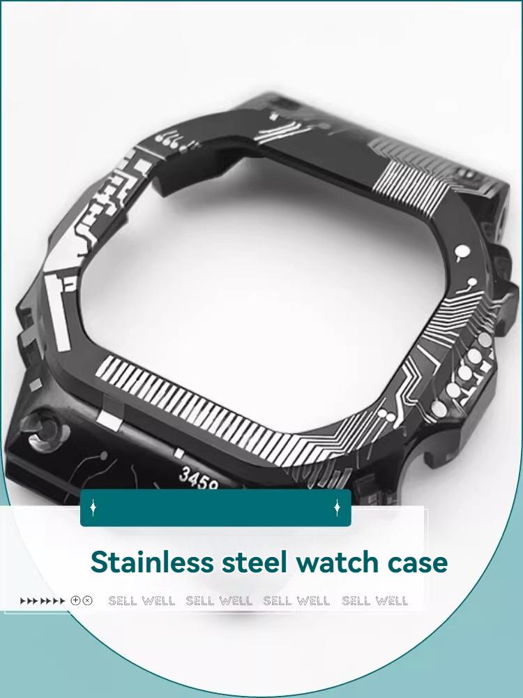 Nerezová preciznost Pro Casio GMW-B5000/DW5600 příslušenství pro úpravu obvodové desky, malé čtvercové pouzdro GWM5610 náramek