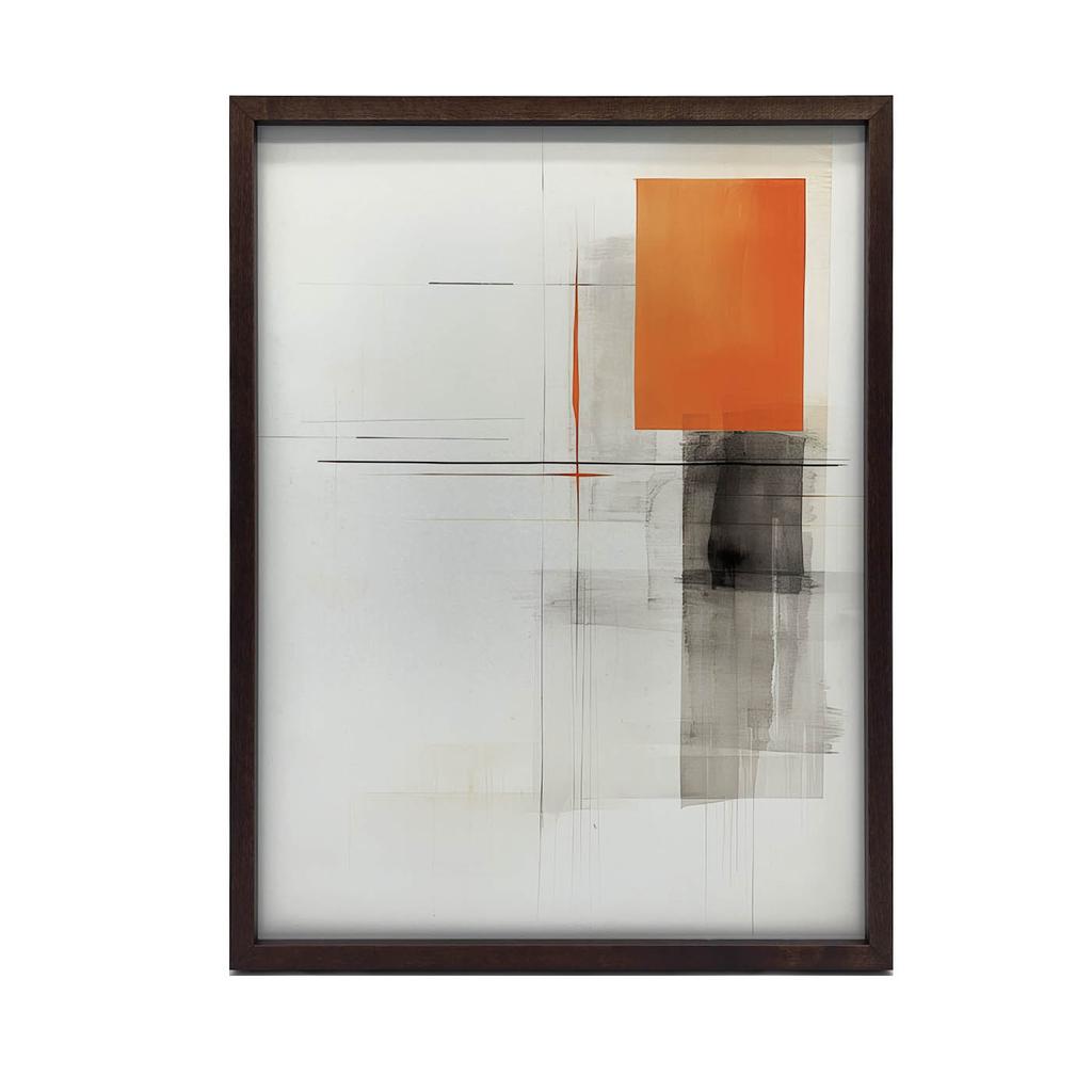 Gra Kształtów W Szarości I Pomarańczy Gra Kształtów W Szarości I Pomarańczy, 30X40 Cm, Rama Aluminiowa Czarna, Papier Matowy 230 Gsm