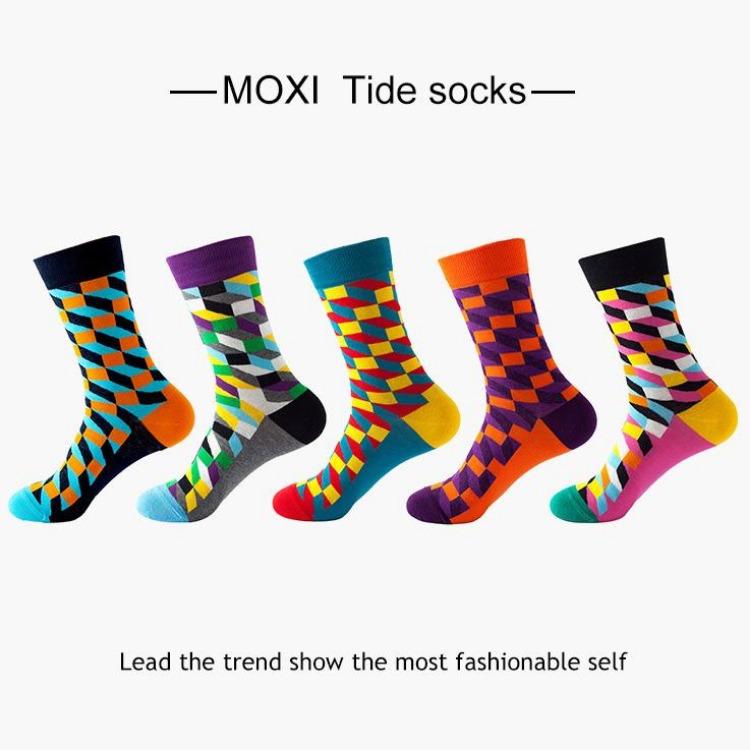 5 Pairs/Pack Couples Happy Funny Socks Cotton EU 37-43 Men Cartoon Fruits Flowers Animals Streetwear Harajuku Socks