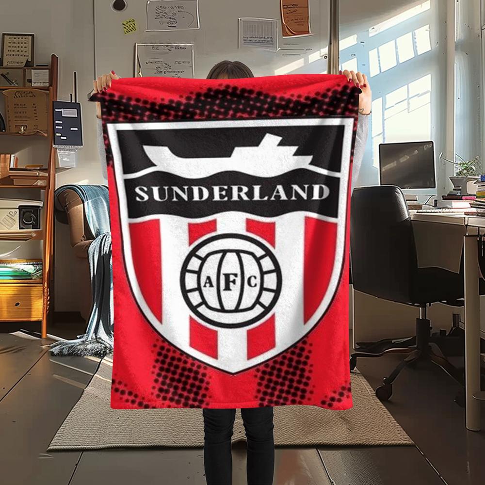 1pc Sunderland Print Flannel Blanket, High quality Comfortable for All Seasons, Home Decor, Warmth and Comfort, Perfect for Christmas Gifts90