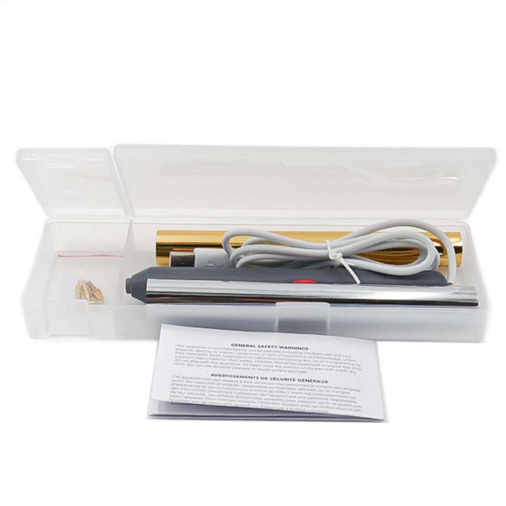 Hot Foil Stamping Pen with 4 Metal Tips Gold Foil Transfer ToolDIY Craft Tool for Scrapbooking Leather Card Making, Teens Adult