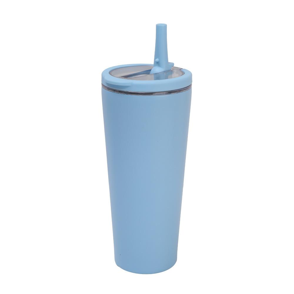 

New ring handle 304 stainless steel thermos cup office folding straw cup high value easy cup 24Oz/710ml spray