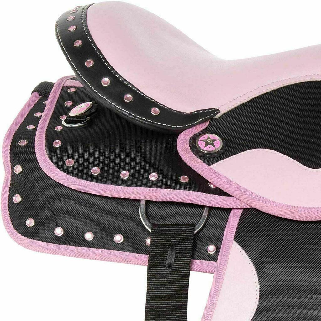 New Synthetic Western Barrel Racing Horse Saddle & Tack Set Available All Sizes and Colors 12, 13, 14, 15, 16, 17, 18 Inches