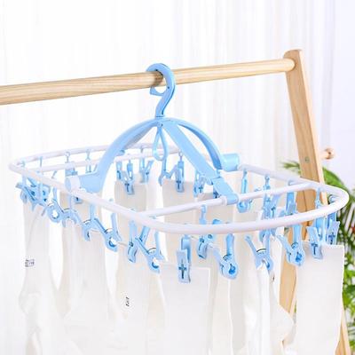 Huajia 32-Clip Clothes Drying Rack Multi-Functional Windproof Plastic Stackable Strong Multi-Headed Underwear Drying Rack