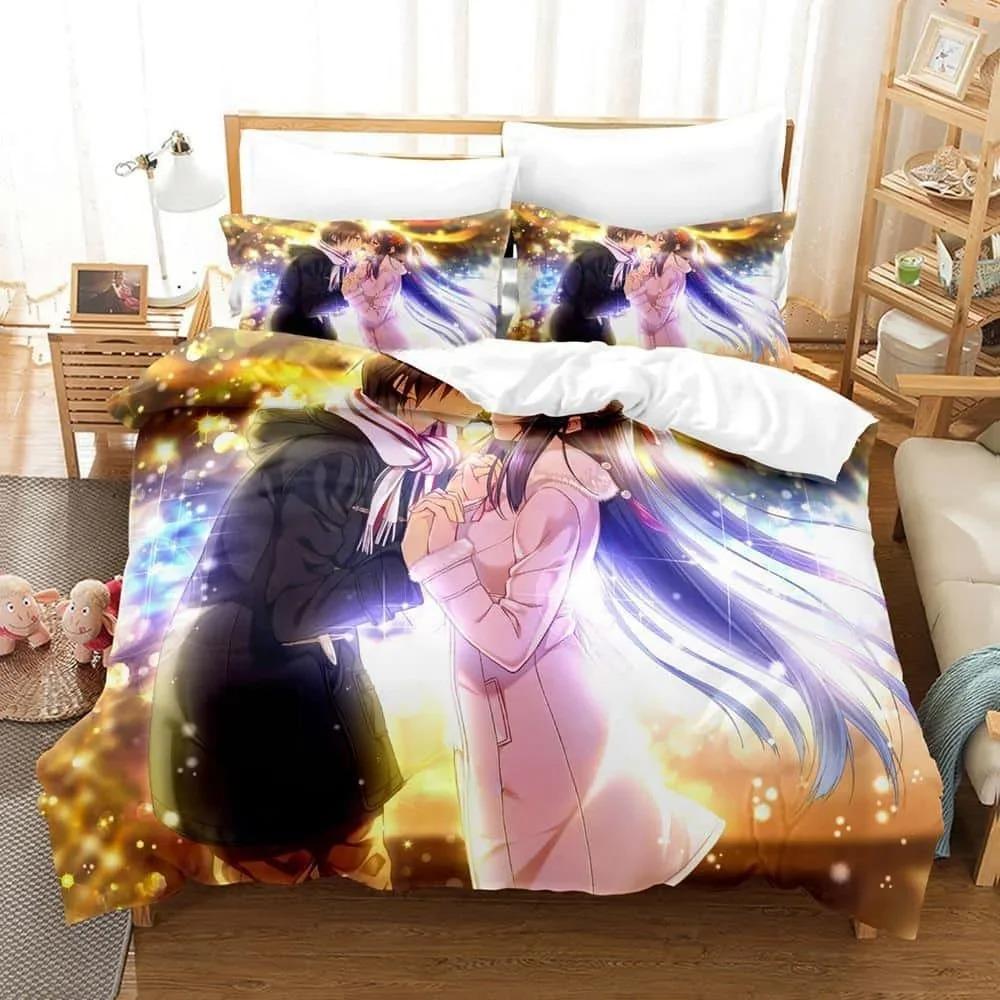 Comfortable Anime Print Duvet Cover Set With Duvet Cover And Pillowcases Single Twin Full Queen King Sizes For Adults And Kids