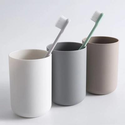 Banyo bardakları Plastik Gargara Bardak Kahve Çay Su Kupa Ev Seyahat Düz Renk Diş Fırçası Tutucu Bardak Drinkware Malzemeleri