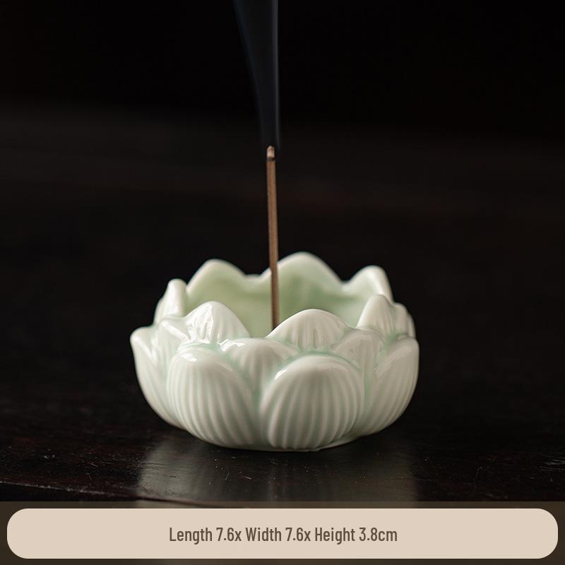 Creative Lotus Ceramic Incense Burner for Home, Zen Tea Ceremony Accessory