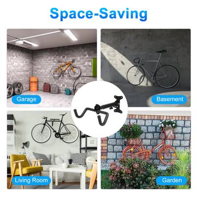 Soporte de pared para bicicletas de aleación de aluminio ajustable para colgar en la pared de la bicicleta, límite de peso de la pieza del gancho