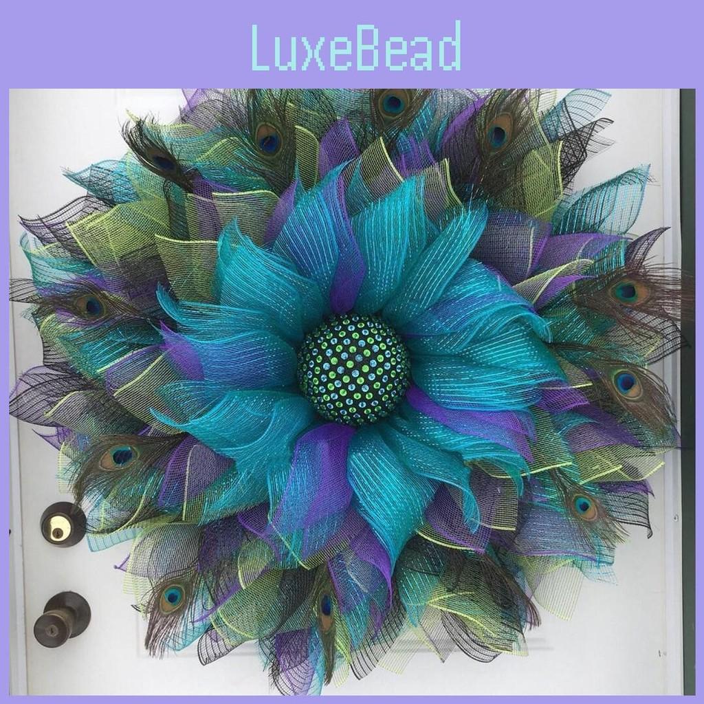Wreath Peacock Feather Festive Event Decor Natural Materials Seasonal Decor Home
