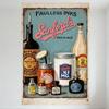 Vintage Faulless Inks Sanford's Mucilage Tin Sign Early 20th-Century Ink & Mucilage Containers Metal Poster for Bar Home Office