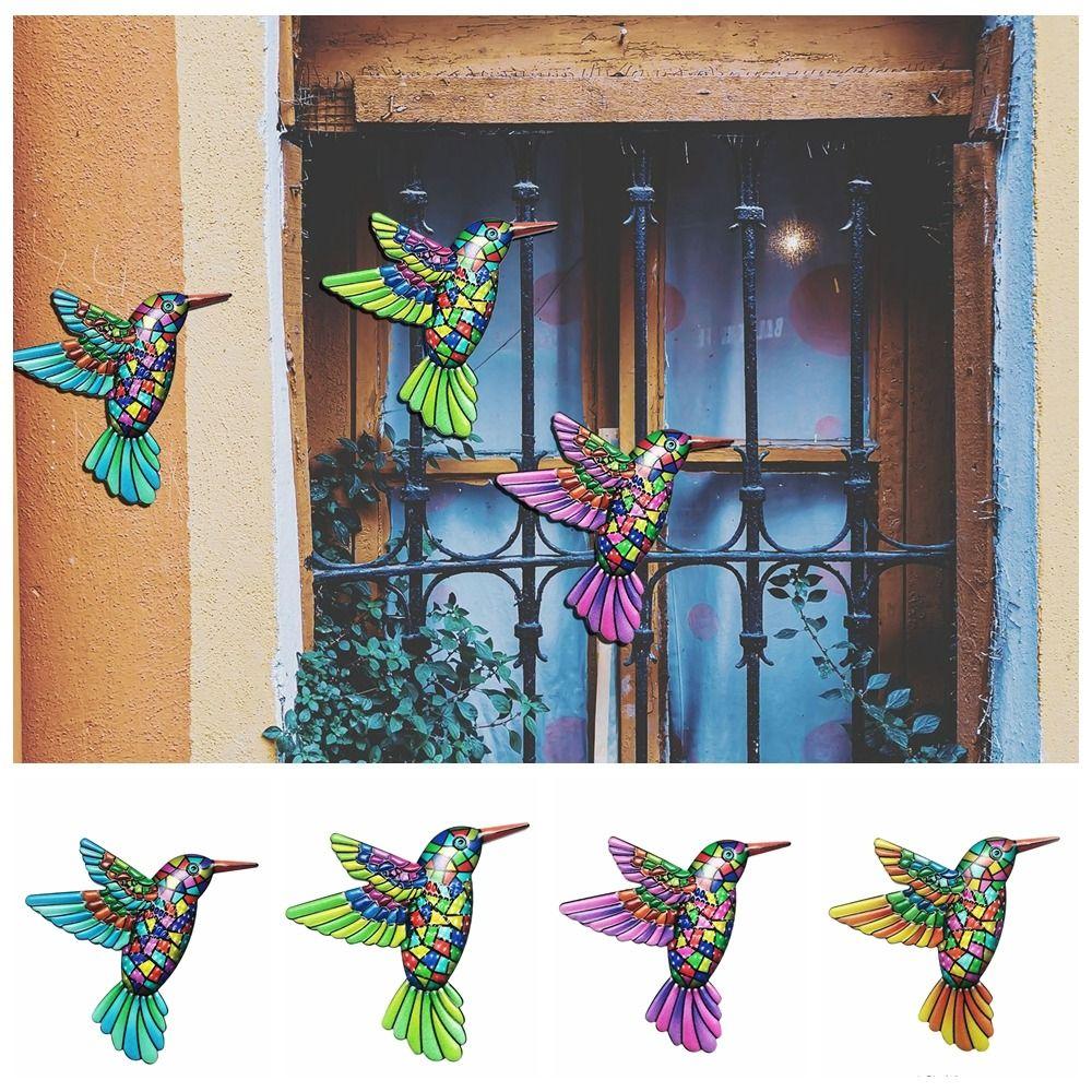 

Realistic Bird Metal Wall Art Wall Hanging Bird Sculpture Exquisite Hummingbird Pendant Outdoor