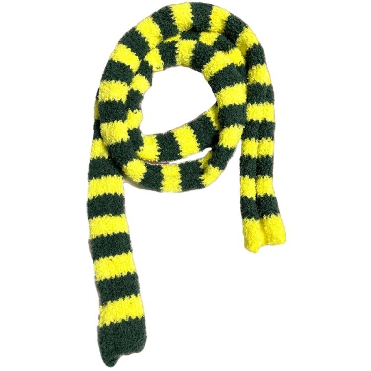 Women Skinny Scarf Thin Choker Belt Stripe Long Tie Scarf Bag Handle Wrap