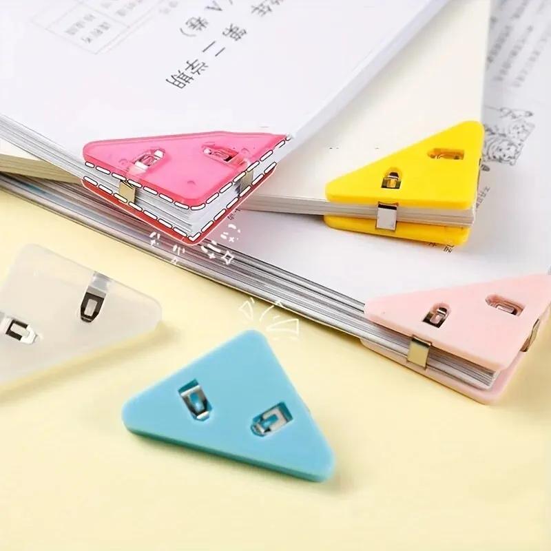 5/10pcs Triangle Clip Office Stationery Book Holder Paper Acrylic Pp Folder Storage Materials Bills Folder Desk Organizers
