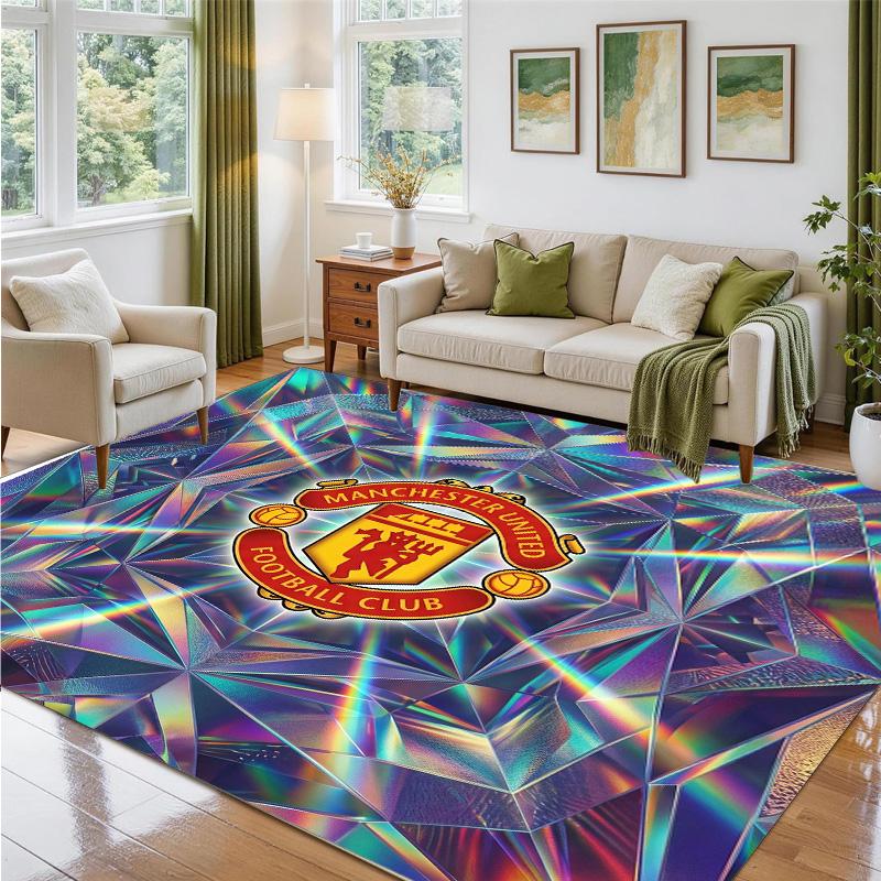 Manchester United Design Kristall Samt Teppich Weiche Dekorative Matte für Schlafzimmer Eingang