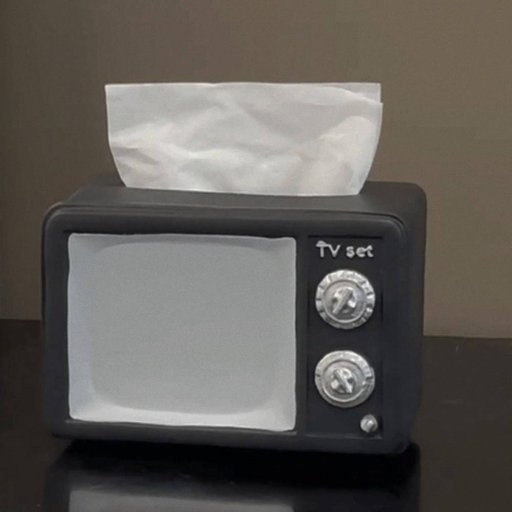 Decorative Vintage TV Tissue Box Ornament Anti Drop Vintage TV Model Toy Children/Kids