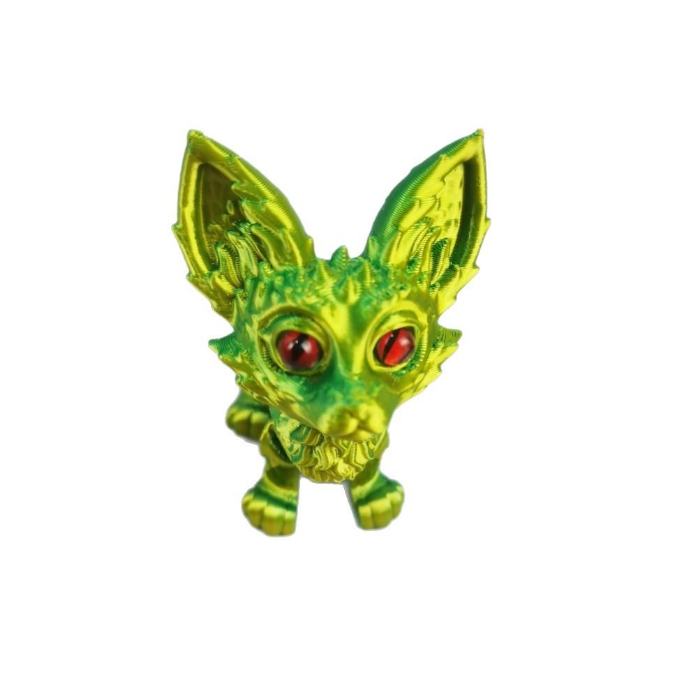 3D Printing Small Fox Cute Creative Modelling Animal Toys Office Home Decoration Small Ornaments Big Ears Fox Children's Gifts