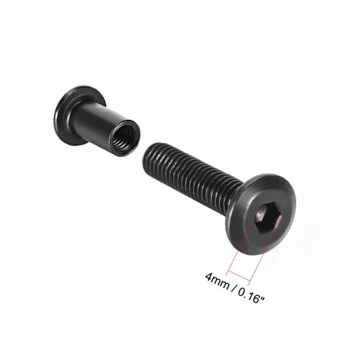 uxcell Screw Posts, Belt Buckle Binding Bolts, Leather Fasteners, 8mm Hole Diameter, Male M6x25mm, Carbon Steel, Black, Pack of 10