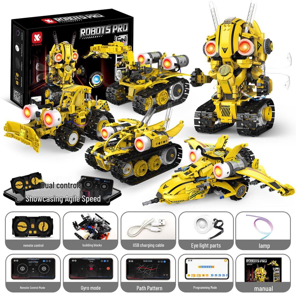 5-in-1 Remote Control Wall-E Robot Building Kit, Compatible with Lego, for Electric Science Education