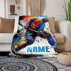 Color Hockey Player Customize Your Name Blanket Warm Comfortable And Soft Blankets Are Suitable For Home Lunch Break Blanket Office Sofa Sofa Gift To