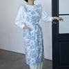 1pcs Apron High-end Ins Household Anti-stained Cotton Vintage Printed Ruffle Floral Waistcoat Multiple Colors Cotton