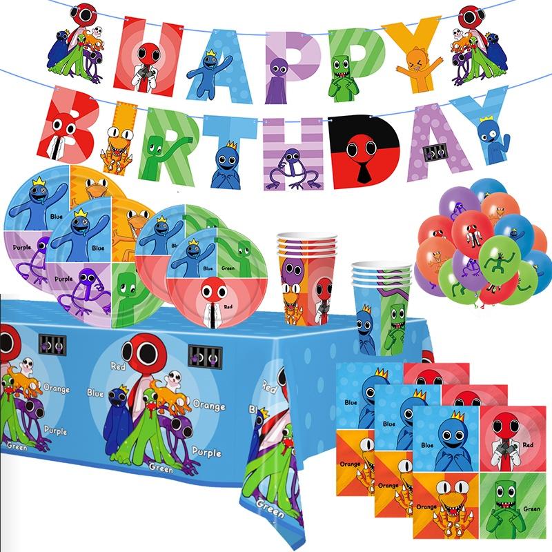 Rainbow Friends Roblox Party Supplies Banner Cake Topper Balloons Kids Birthday