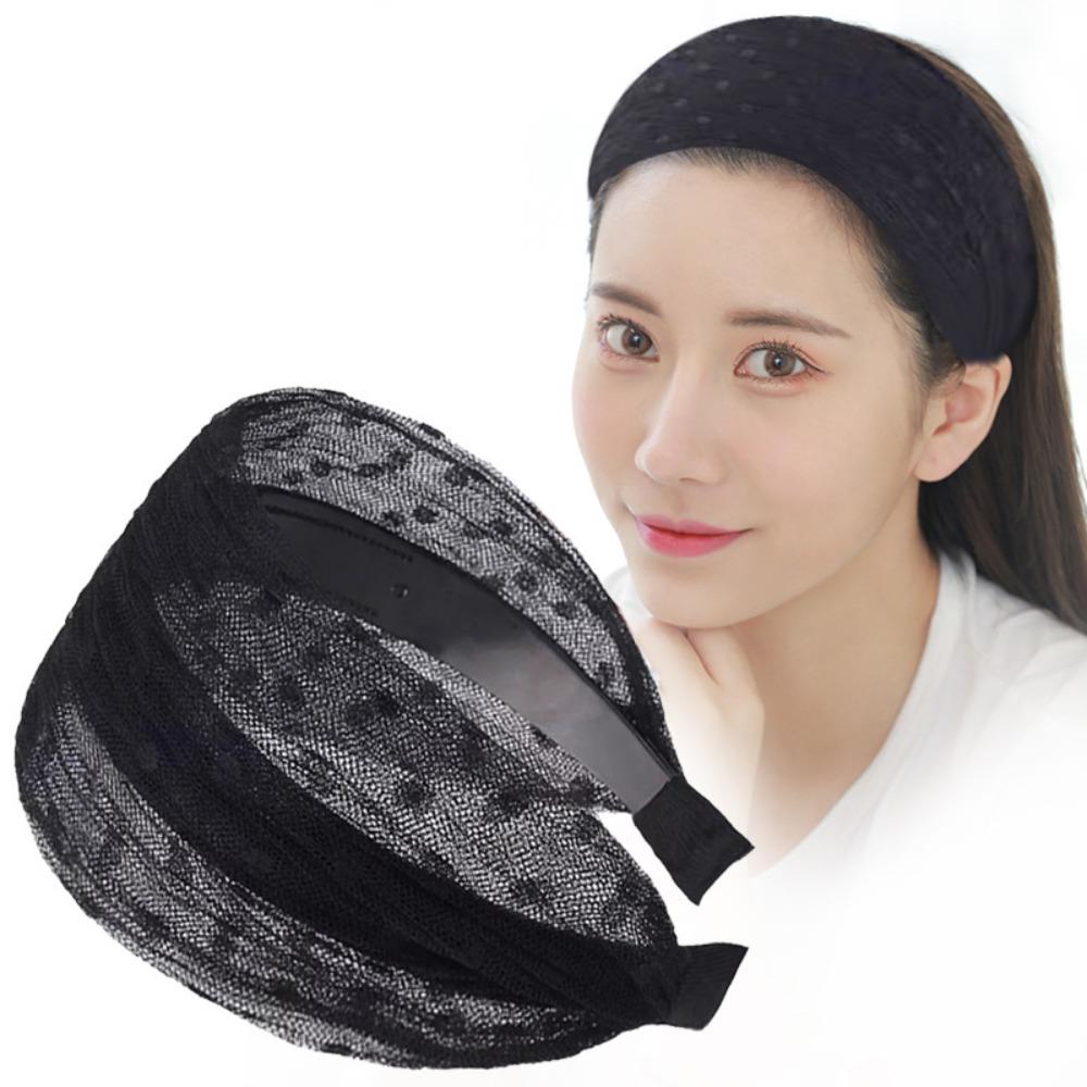 Elastic Wide Side Hair Hoop Non Slip Women Lace Hairbands For Women Girls