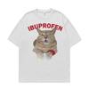 Hilarious Lbuprofen Medical Humor Gift Cat Meme T Shirts Men Women Fashion Street T-shirt Oversized Loose Vintage O-Neck T Shirt