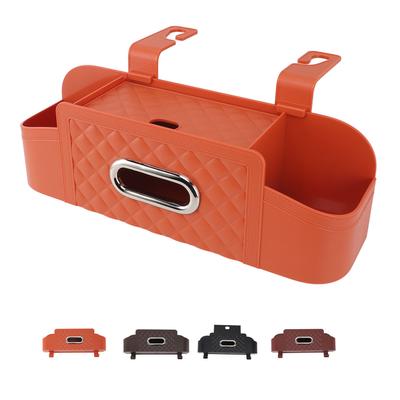 Car Back Seat Napkin Holder Car Back Seat Organizer Plastic Waterproof Stylish Hanging Installation with Cup Holder for Travel