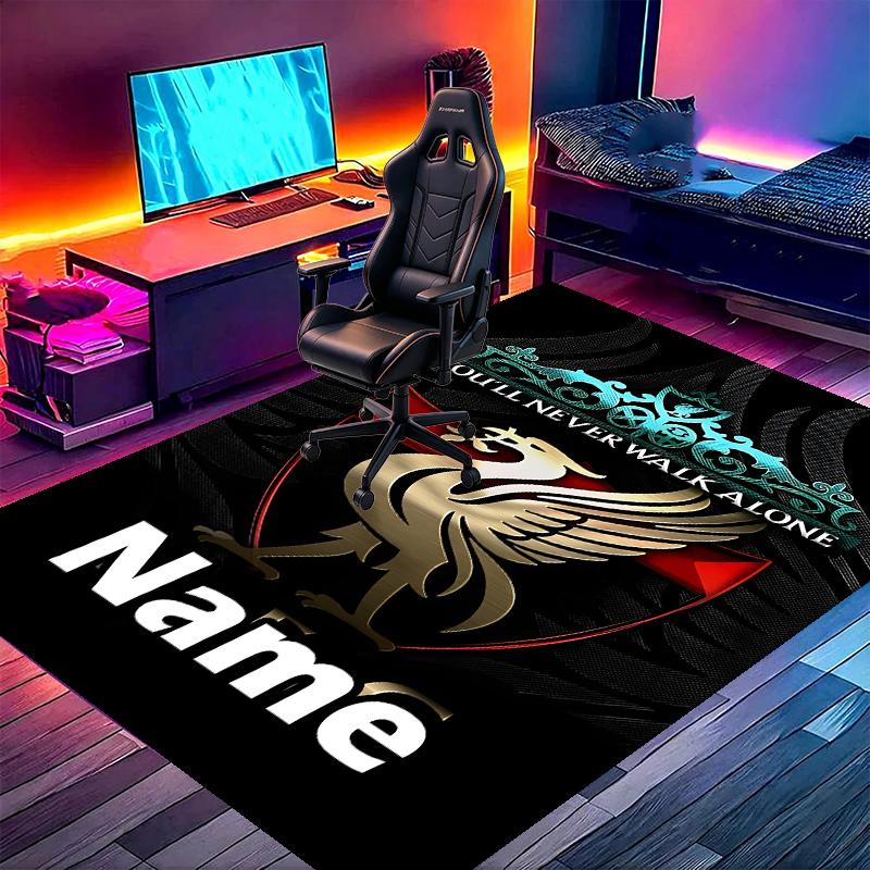 Custom Name Personalized Football Team F.C Print Carpet, Versatile Home Decor Rug, for Playroom, Apartment, Balcony, Entryway, Hallway Gift