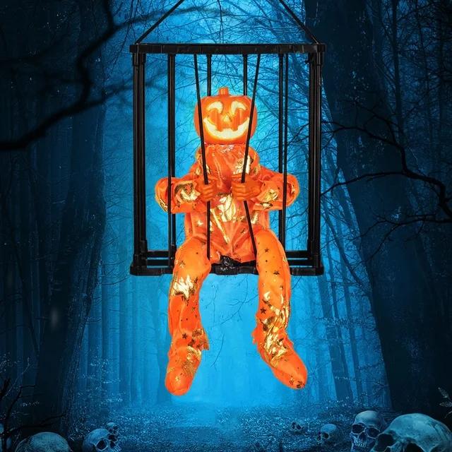 Halloween Skeleton Toy Electric Horror Flashing Light Sound Doll Scary Ghost Prisoner Haunted House Horror Party Props Decor