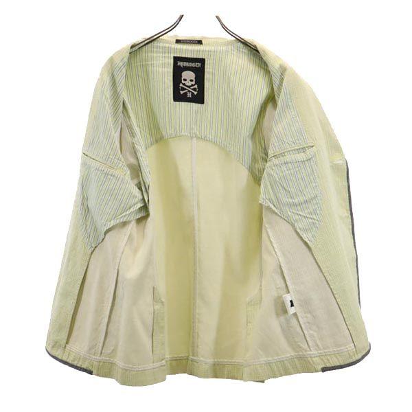 HYDROGEN Check Pattern tailored jacket L Green system skull button Men's Used