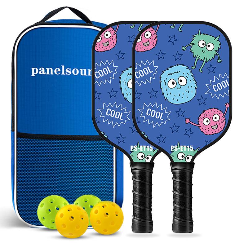 Children's Cartoon Fiberglass Pickleball Paddle Set