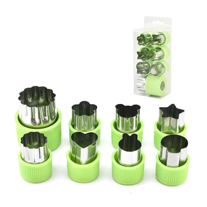 Stainless Steel Fruit Cutting Embossing Mold Small Wonton Biscuit Mold Heart/Flower Shape Vegetables Cutter Kitchen Tools