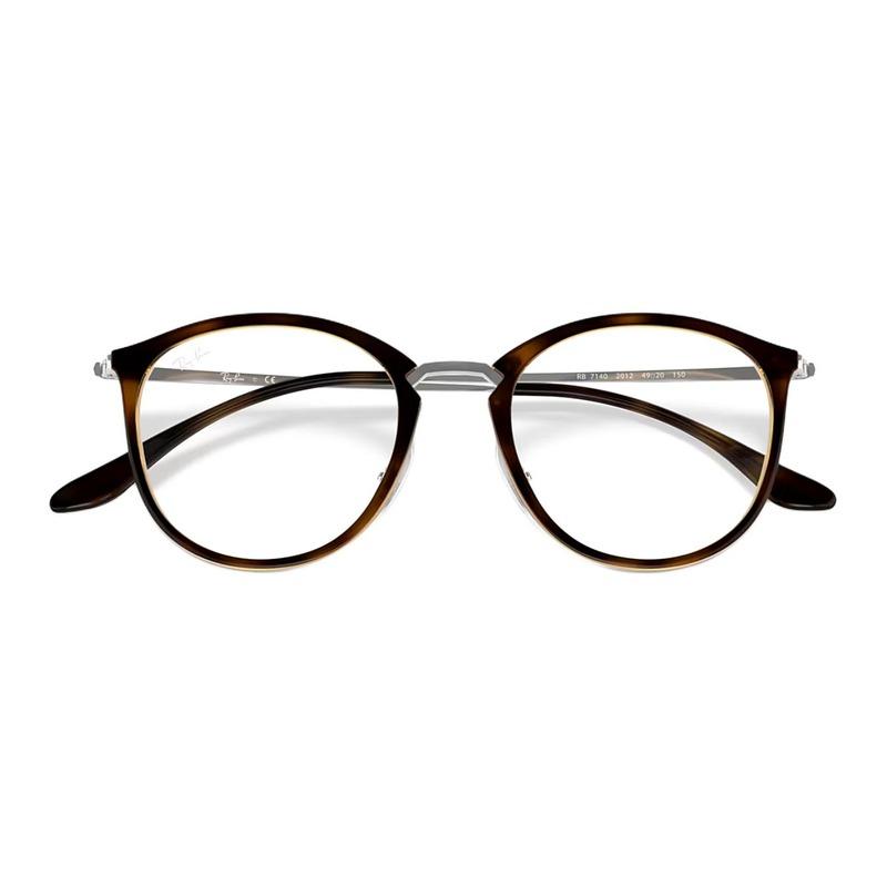 RAYBAN 7140 TR/ Round Unisex Couple Style Tortoise Shell Prescription Optical Glasses Frames TR/ 7140 TR/ TR/ 7140 TR/ TR 49 0RX7140-2012