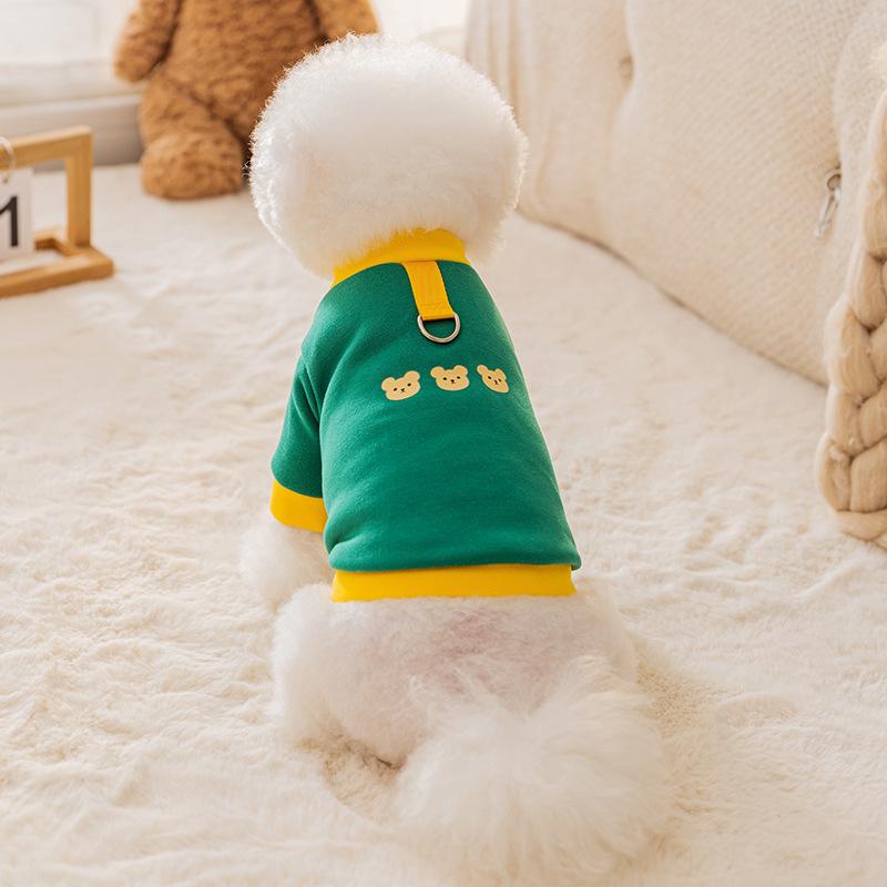 Autumn and Winter Thin Velvet Small Puppy Warm Puppy Dog Teddy Bear Bipeg Cat Cat Sweater Pet Clothes