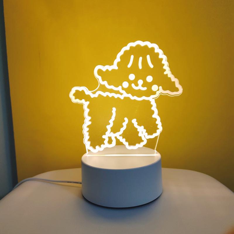 

3D Custom Logo Night Light: Internet Celebrity Bestseller Bedside Table Lamp and Girls Gift USB Three-color Warm White