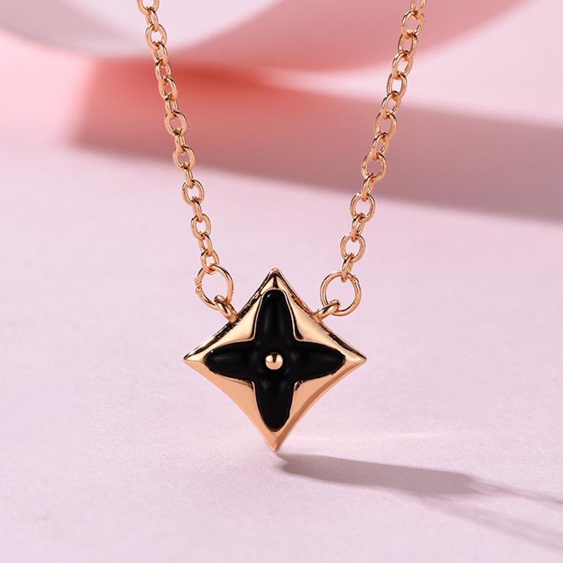 Baojia V Gold Electroplated Mother-of-Pearl Pendant Necklace