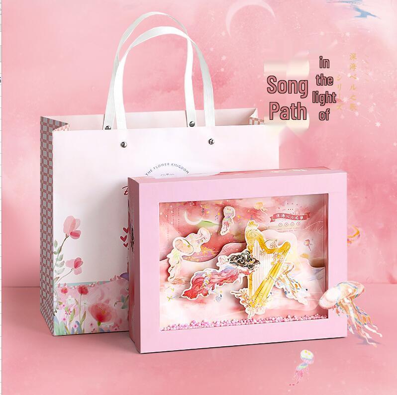 Altes Chinesisches Stil Tagebuch Geschenkset: Süßes Pastell-Notizbuch mit Stift und dekorativen Seiten