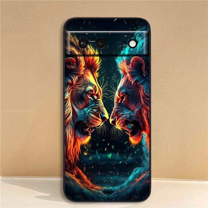 

Lion Bear Cat Cool Phone Case For Google Pixel 10 9a 9 8A 8 7 7A 6 6A Pro XL 2024 5G Black Soft TPU Silicone Google Pixel 6a