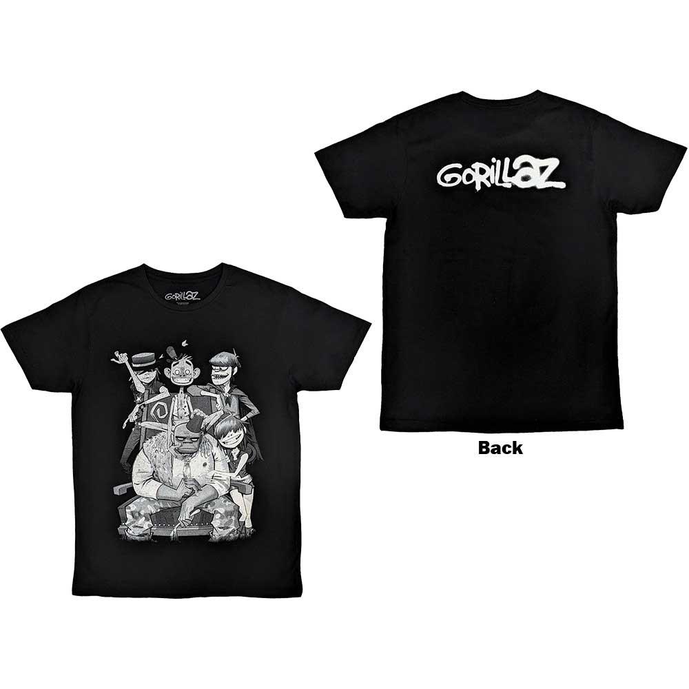 New Gorillaz T-Shirt: George Spray (Back Print) OFFICIAL black S