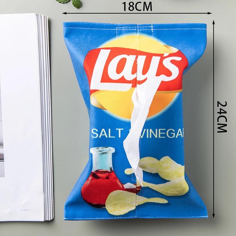 Creative Potato Chip Packaging Bag Style Tissue Box Living Room Facial Tissue Bags Car Cute Paper Box Household Napkin Paper Box