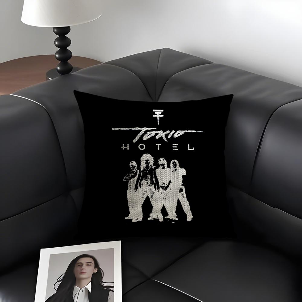 T-Ttokio H-Hotel Band Cushion Cover Natural Linen Organic Fabric Double-Sided Printing Sofa Home Decor Gift Pillow Case
