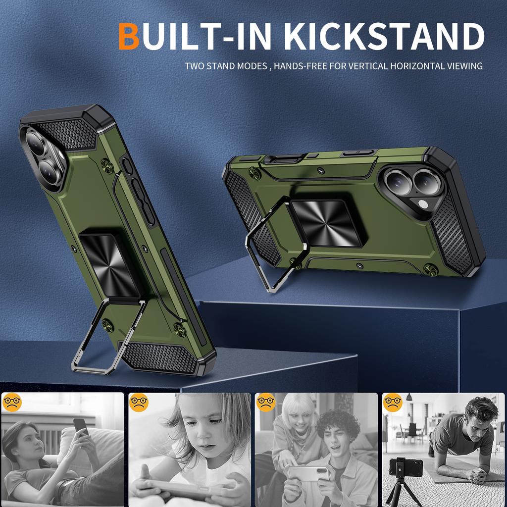 For iPhone 16 Case Military Grade Anti-Drop TPU+PC Phone Shell