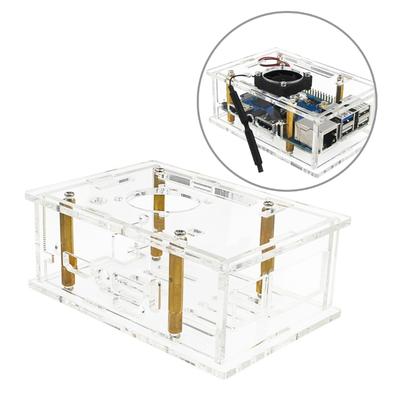 Acryl Beschermhoes voor Orange Pi 5 Pro Helder Transparant Geval Optionele Koelventilator