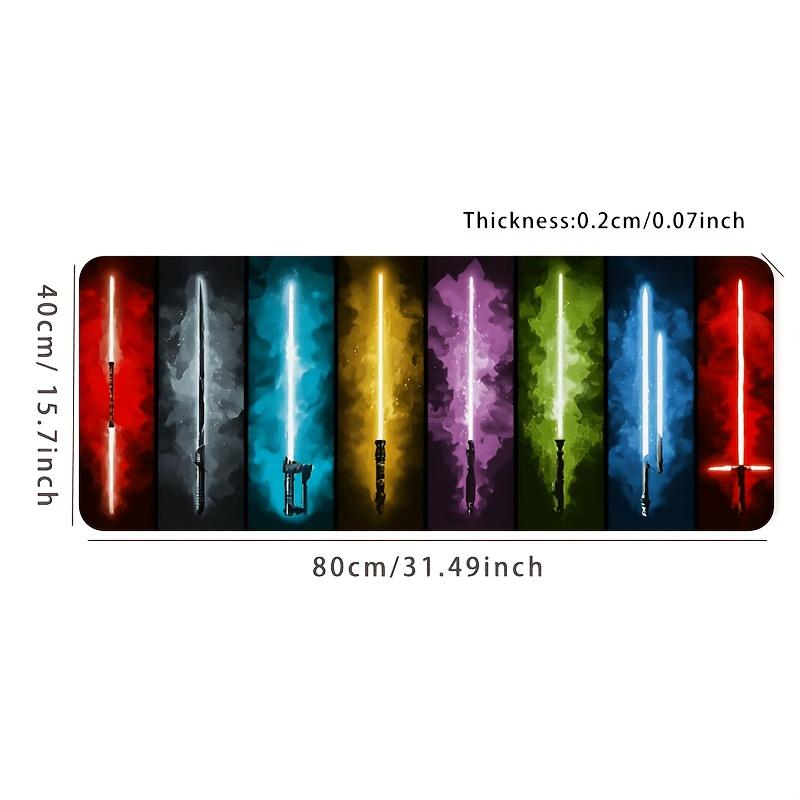Large Gaming Mouse Pad Colorful Magic Sword Non-Slip Rubber Home Office Game Artistic Gothic Decor Desk Mat for Gamers Friends