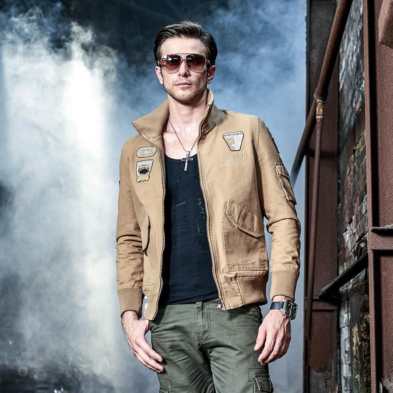 Large Size Embroidered Spring and Autumn Jacket Men's Casual Jacket Military Large Size Men's Jacket