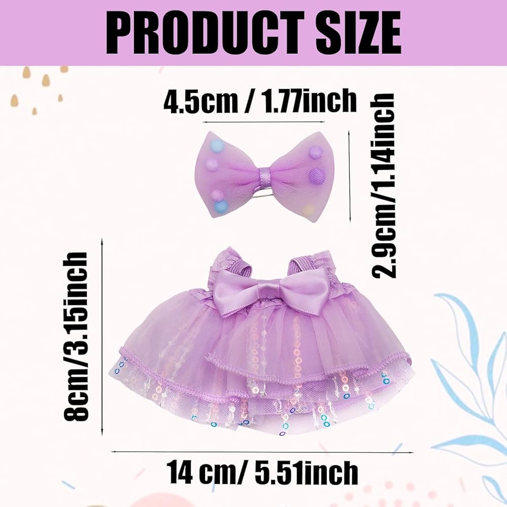 Ruokey Doll Clothes 15cm/17cm Cute Costume Outfit for Plush Toys Dress Up Accessory