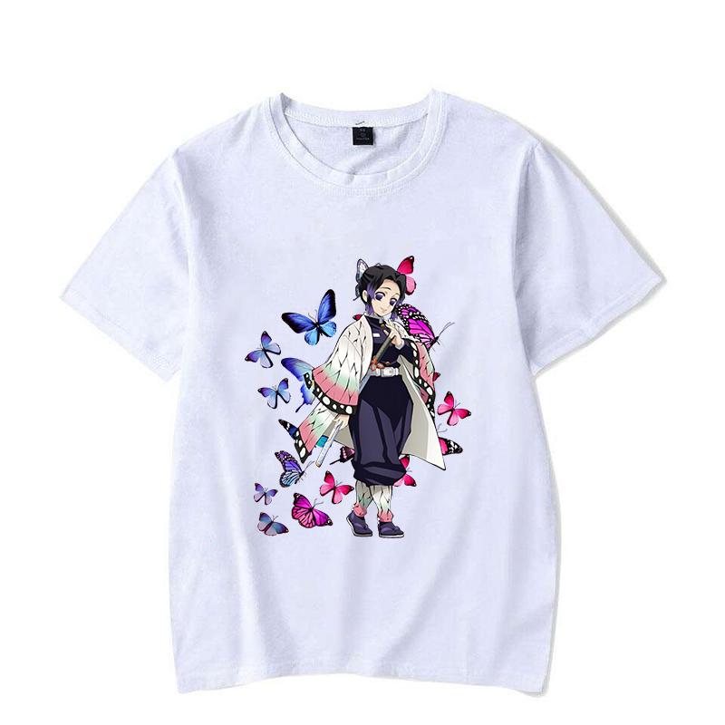 New Kochou Shinobu Printed T-shirts for Women Summer Tee Shirts Hot Anime Casual Short Sleeve Round Neck Tops T-shirts