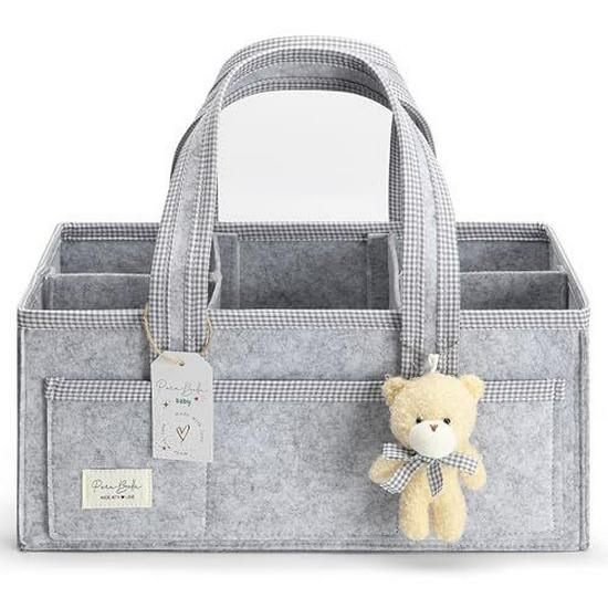 Large Capacity Foldable Felt Diaper Bag – Portable & Handheld Mommy Bag for Car or Storage